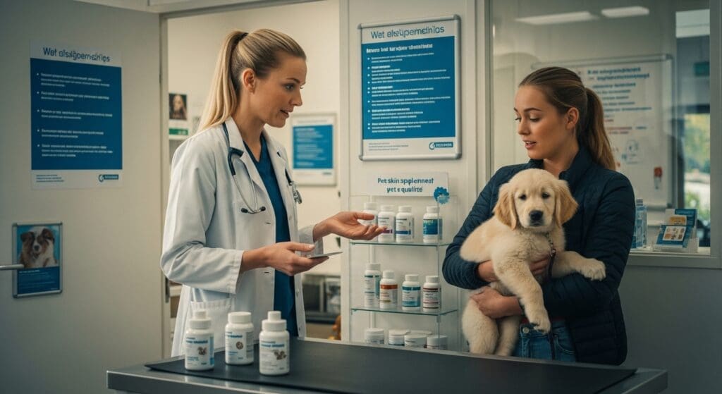 Dierenarts bespreekt supplementen bij huidproblemen