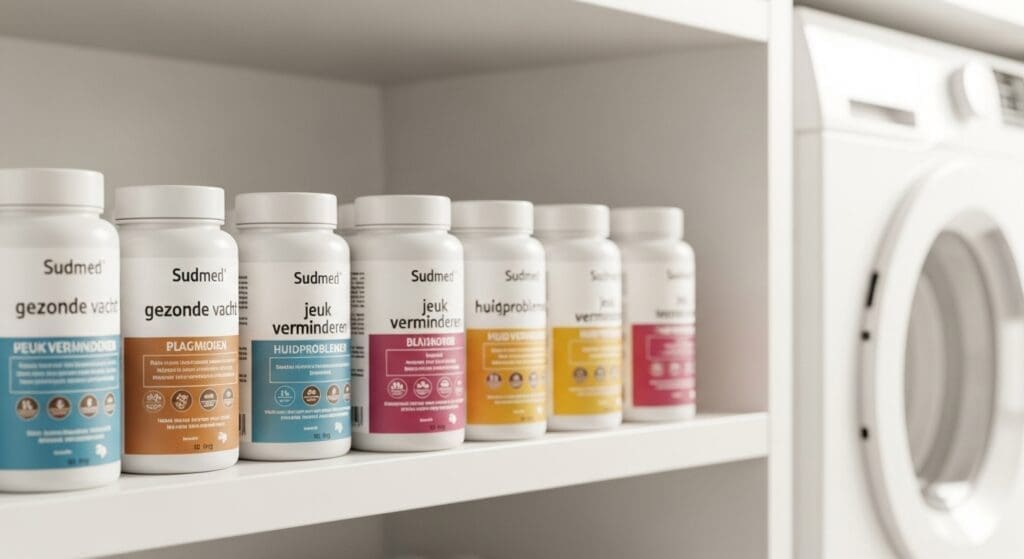Supplementen voor huid en vacht in huis.