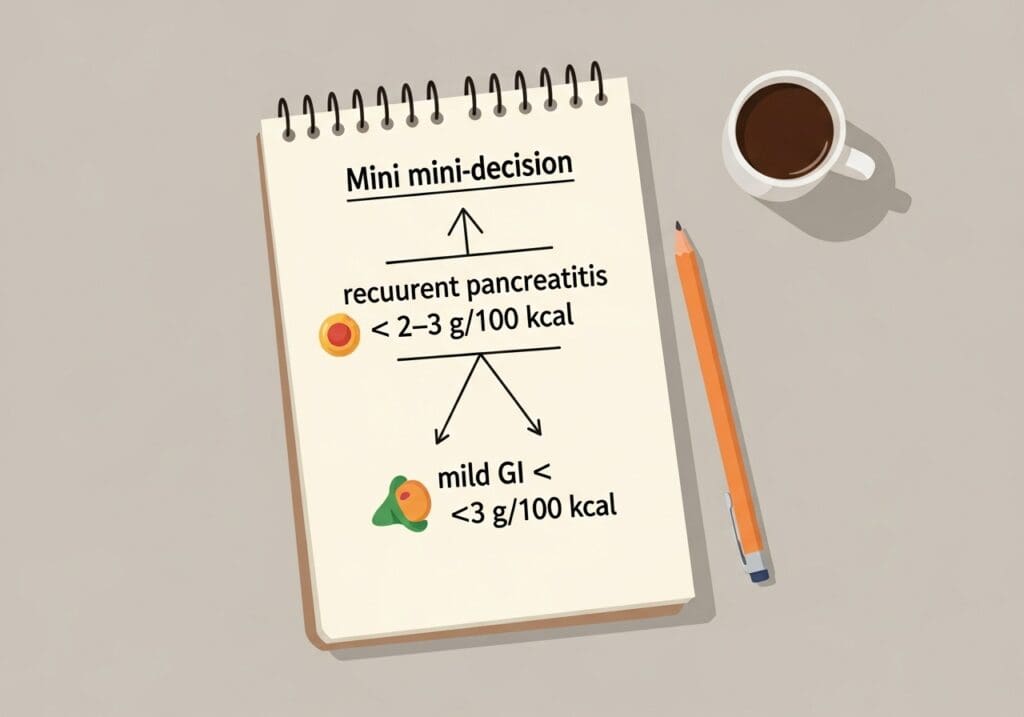 Decision tree for fat targets in canine pancreatitis